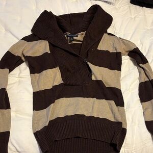 Vintage Striped Brown and Tan Sweater